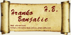 Hranko Banjalić vizit kartica